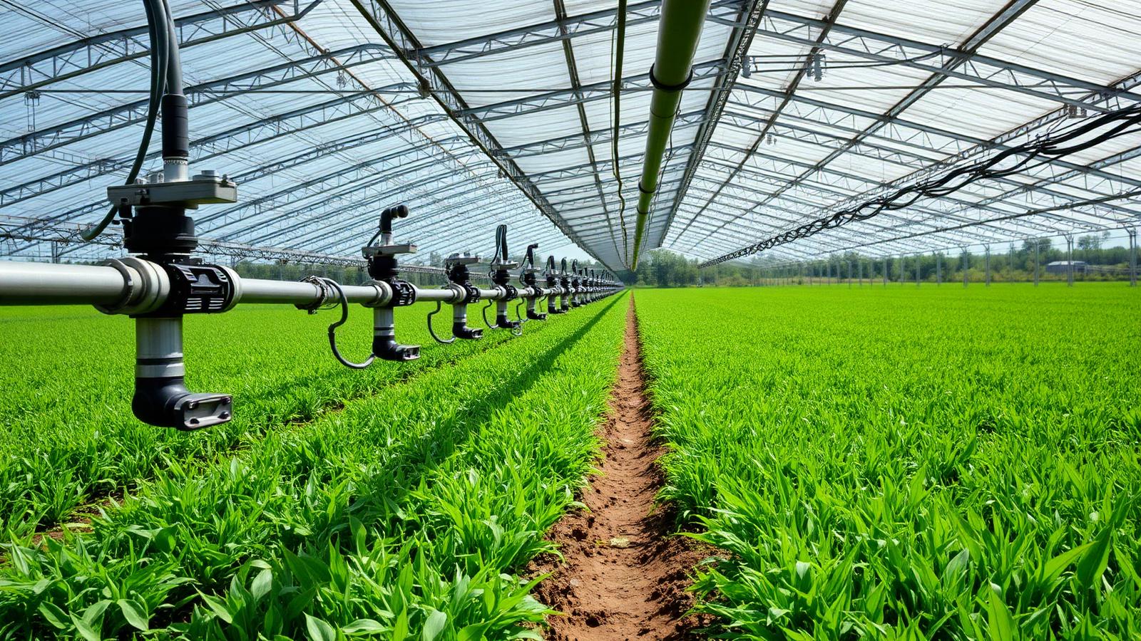 Landwirtschaftlicher Betrieb mit Bewässerungstechnik und Pumpensystem